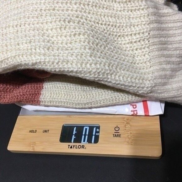 POPSUGAR COLOR BLOCK COWL NECK KNIT BUBBLE SLEEVES SWEATER LARGE CASUAL COMFY - Picture 9 of 10